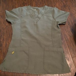 Wonderwink olive scrub top